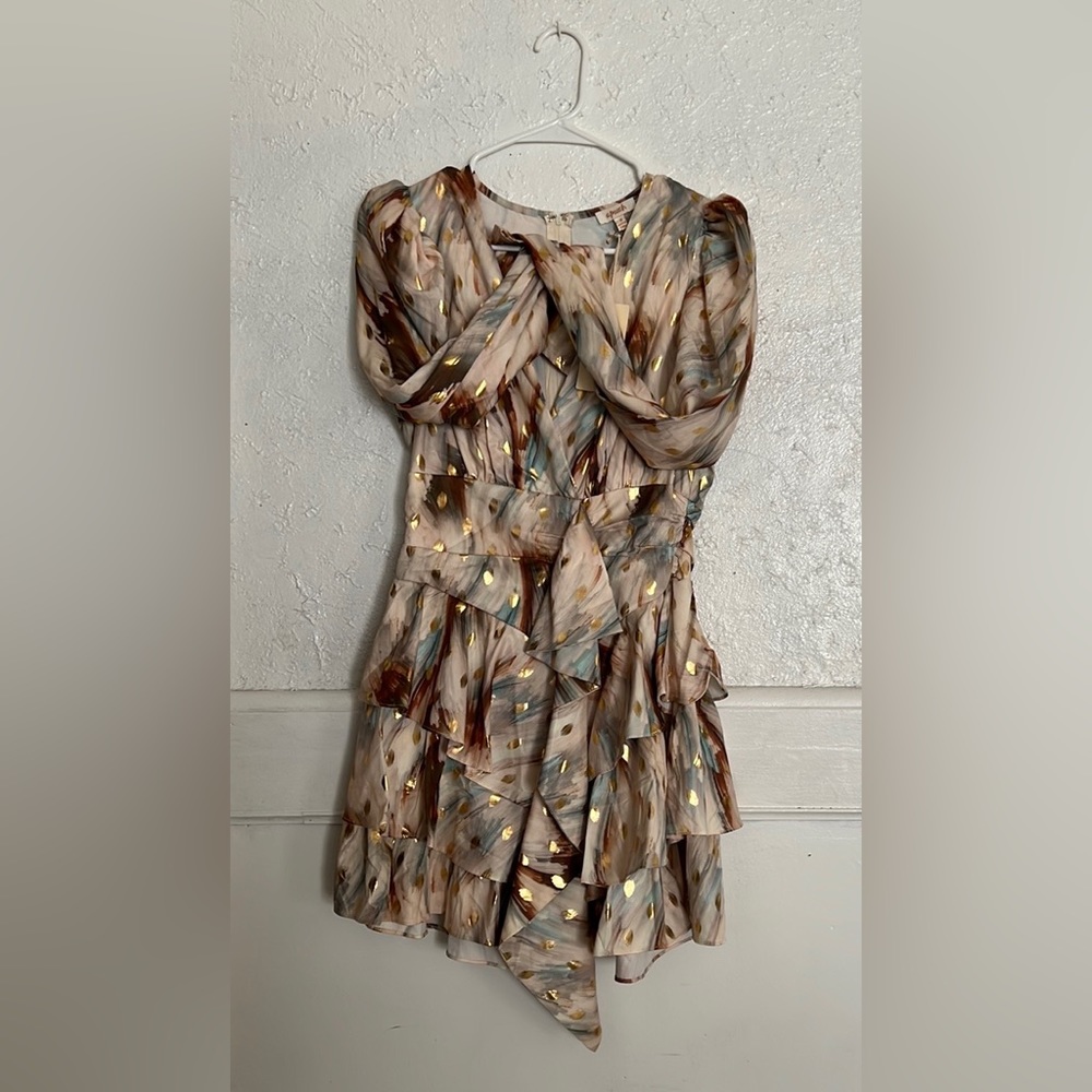 A peach, size small, long sleeve dress